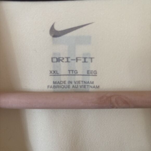 Nike Tiger Woods Men Golf Polo Shirt XXL Yellow Striped Dri-Fit Performance Logo - Picture 5 of 13